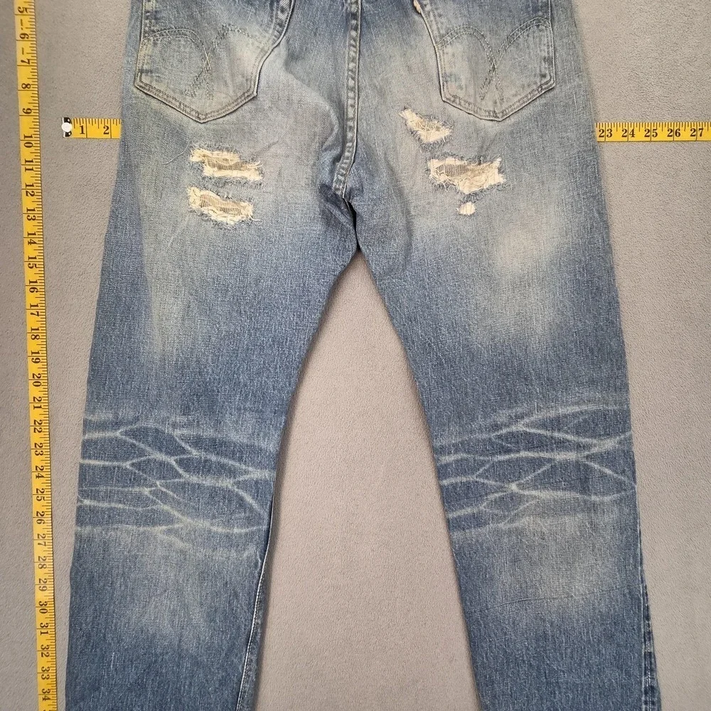 Fullcount Jeans Mens Blue Selvedge Thrashed Destroyed Fits 30x32